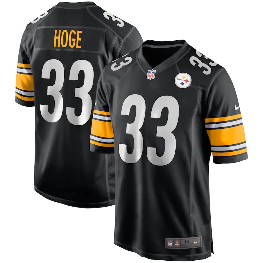 Men Pittsburgh Steelers 33 Merril Hoge Nike Black Game Retired Player NFL Jersey